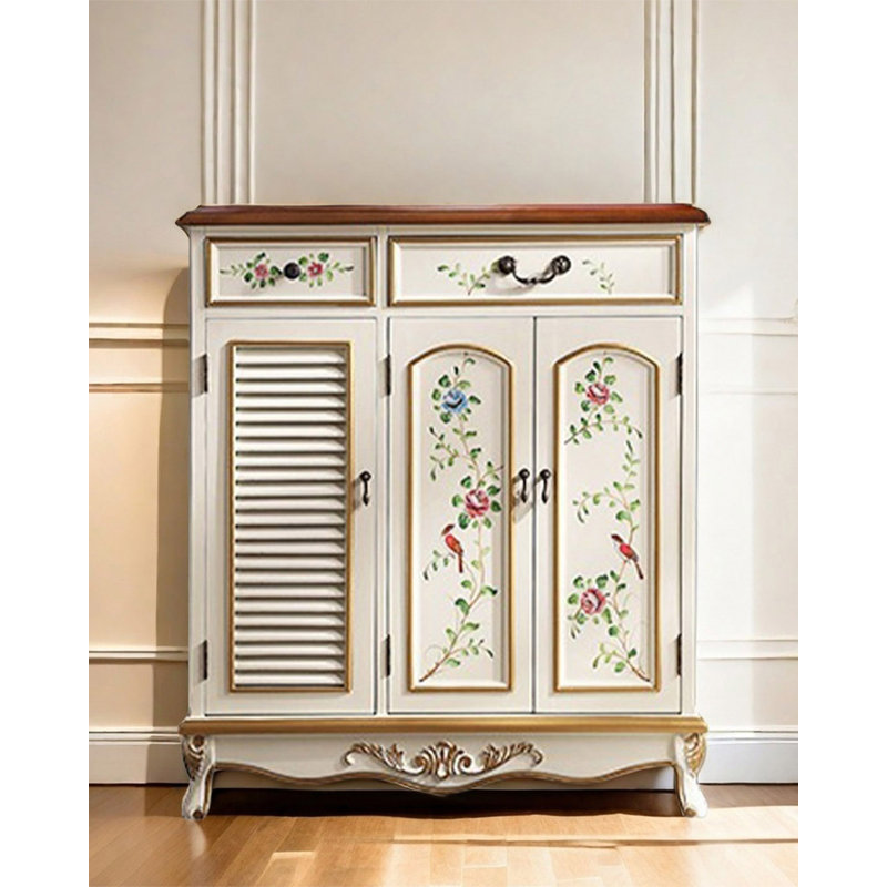 Armoire à chaussures en bois massif American Country Style