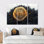 Glace en bois forêt sur cristal onyx noir - décoration murale forêt - 3 pièces