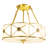 4-Light 18" Copper Ceiling Light Fixture, E26 White Floral Glass Semi-Flush Mount for dining rooms, kitchens, living rooms