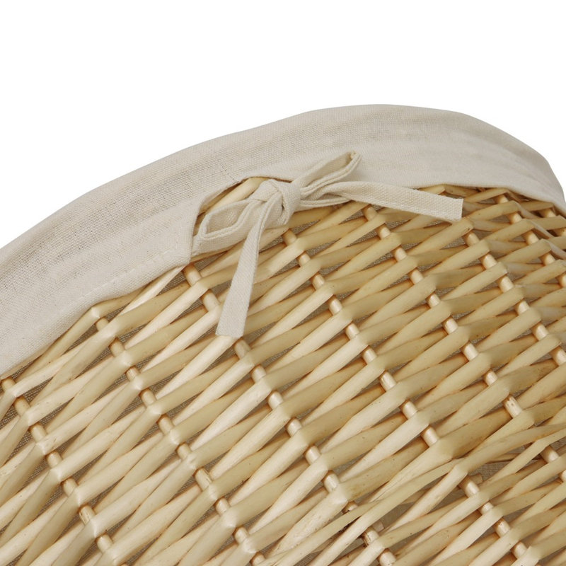 JVL Acacia S/4 Round Willow Linen Basket and Waste Paper Bins - Honey