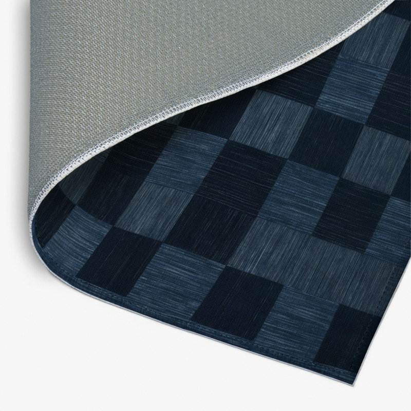 Tapis d'intérieur et d'extérieur à carreaux gris, Rectangulaire 8 pi x 10 pi