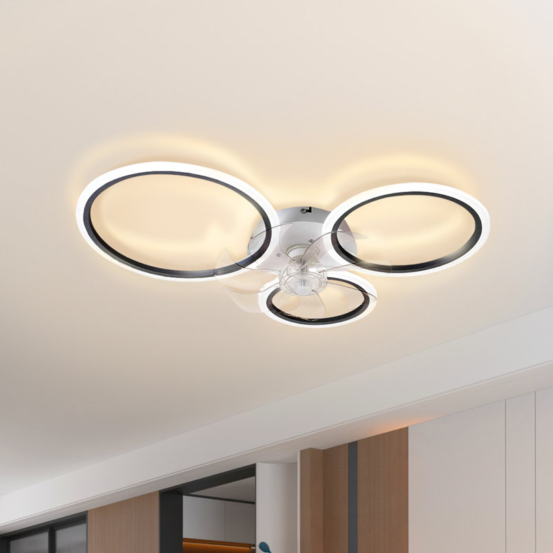 Ceiling Fan with LED Lights, Black