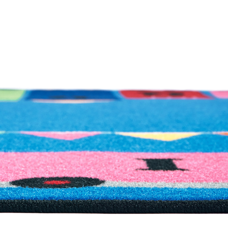 Tapis bleu Alphabet Fun Train KID $ Value Rugs ™