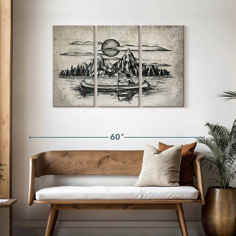 Lelar Indian In Canoe, 28" H x 45" W