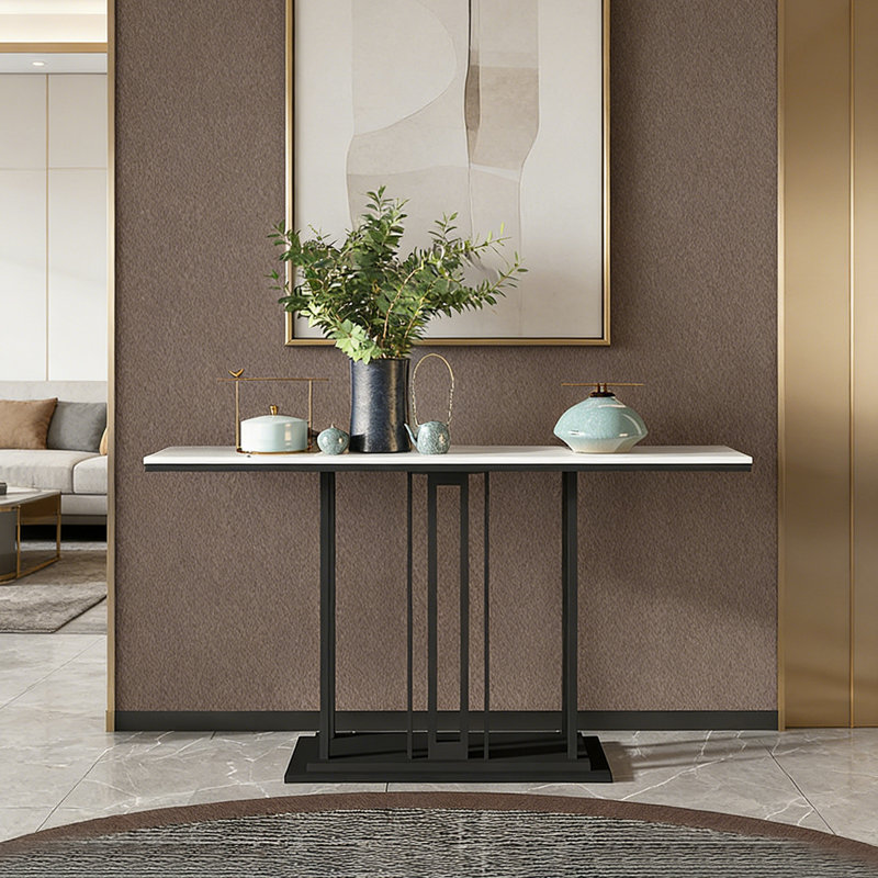 Console élégante en marbre, 31.5" H x 55.12" W x 11.81" D