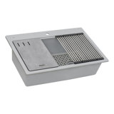 Ruvati 33" L x 22" W Drop-In Kitchen Sink with Accessories