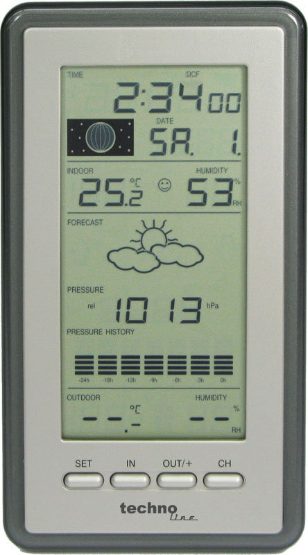 Modern & Contemporary Radio Clock Tabletop Clock in Grey