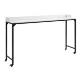 Multipurpose Over The Bed Desk With Adjustable Height, Metal Legs With Casters, Overbed Table 1Pc, Laptop Table For Bed, Breakfast Table