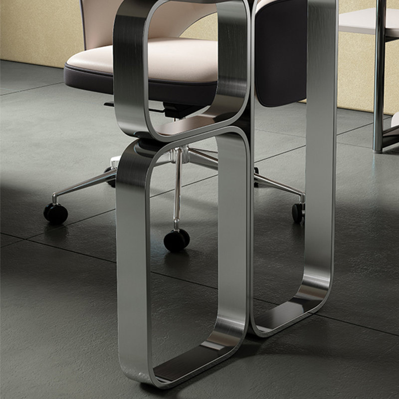Bureau de table en pierre frittée durable, Gris, H 29,53 po x l 62,99 po x P 27,56 po
