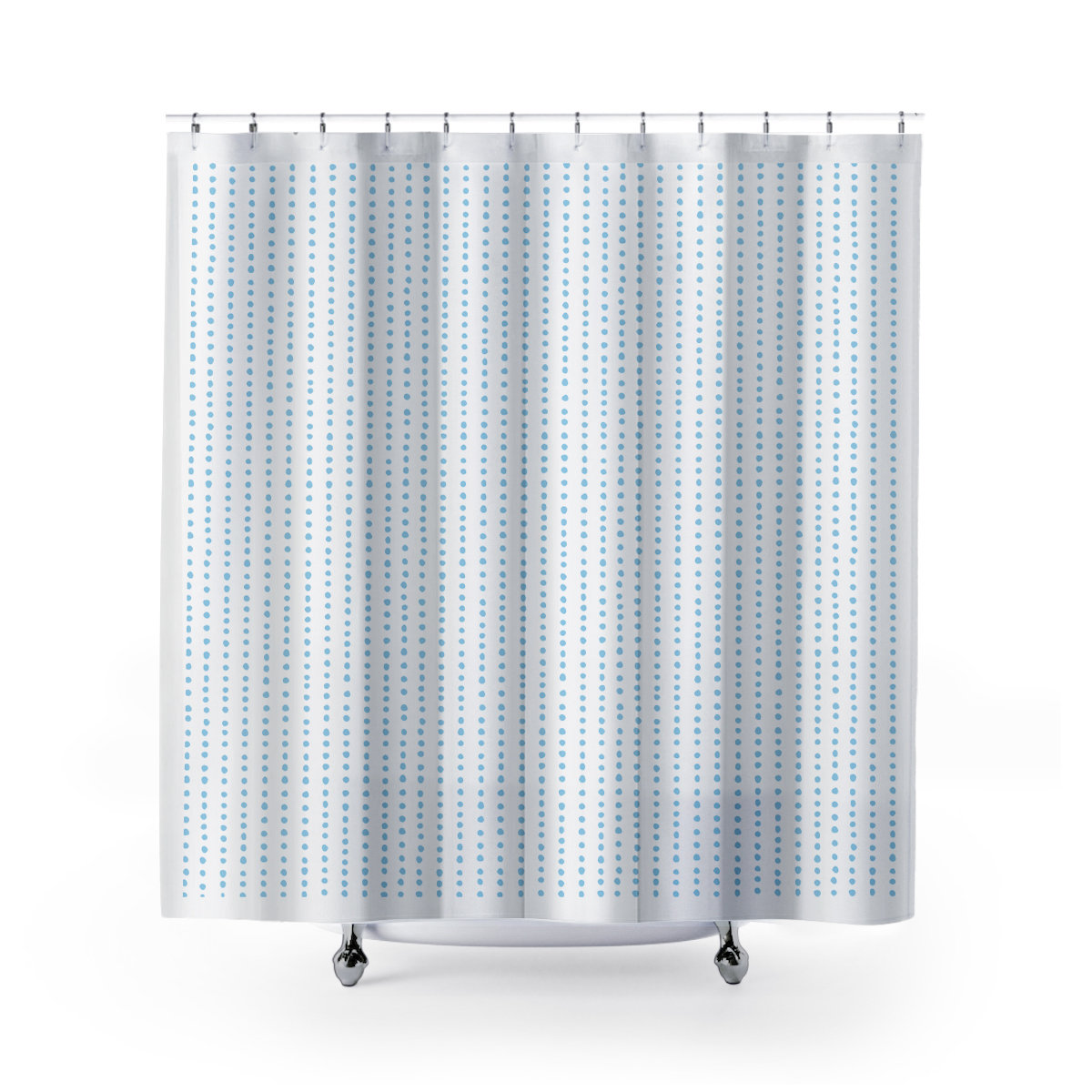 Thora Dots Mid-Century Shower Curtain, Blue