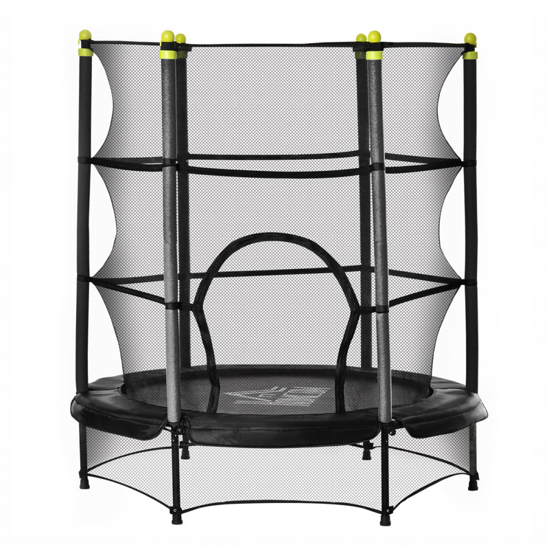 150 Cm Garden Trampoline With Safety Net, Black