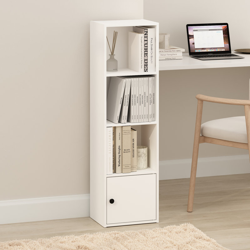 Bibliothèque à 4 niveaux avec armoire de rangement Luder