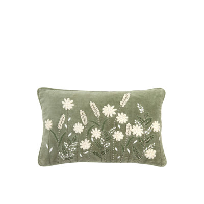 Alleman Green Square Throw Cushion