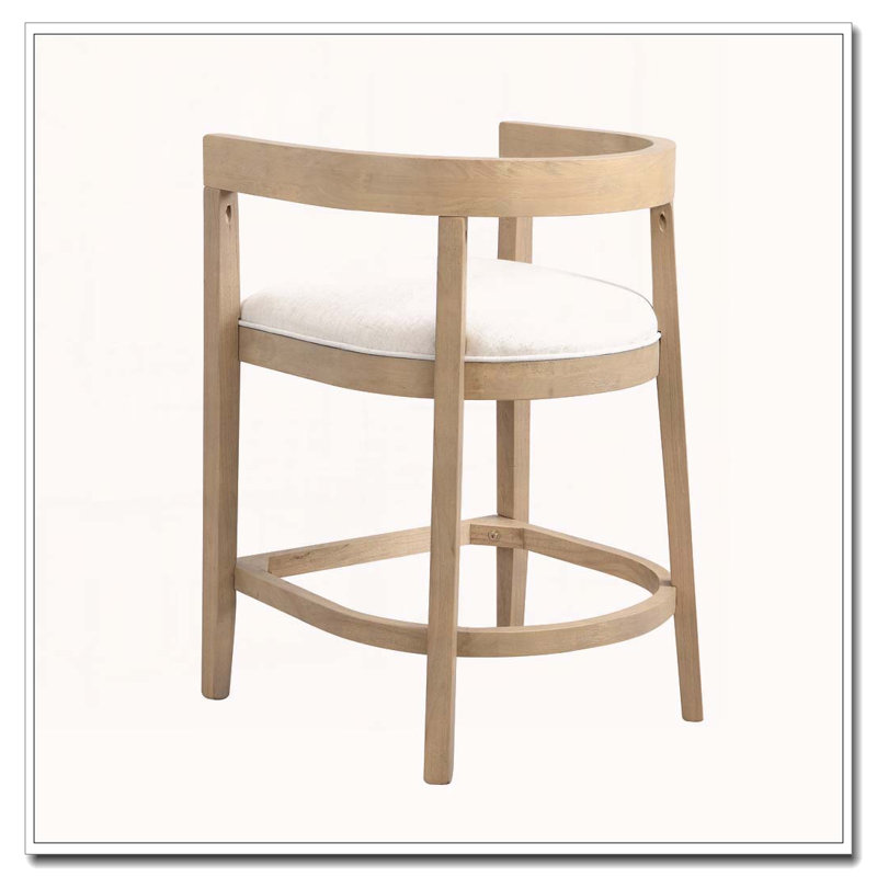 Rubberwood Counter Stool, Beige