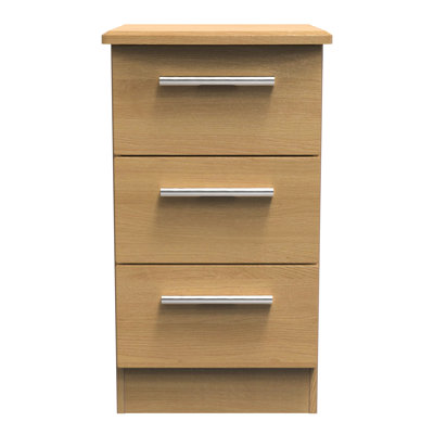 Borgeson 3 Drawer Bedside Cabinet (Ready Assembled)