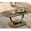 Ensemble de 3 tables basses de style industriel avec dessus en chêne rustique et piètement en acier noir sable en forme de U