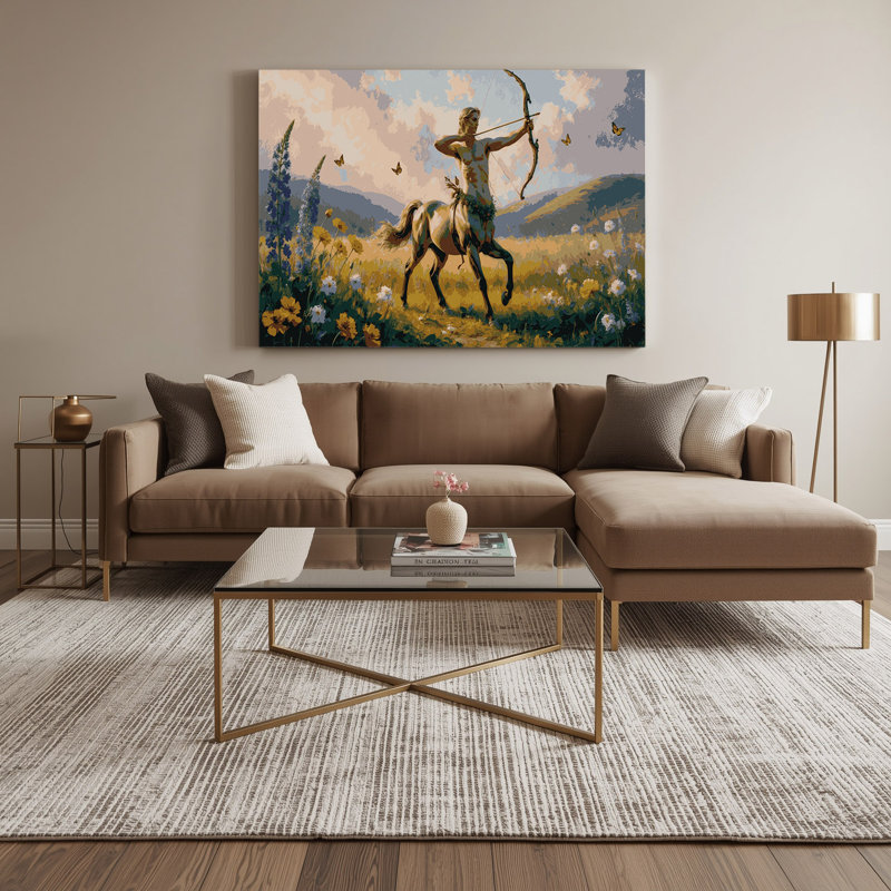 Art mural sur toile Sci Fi Centaur archer in meadow, 16" H x 20" W