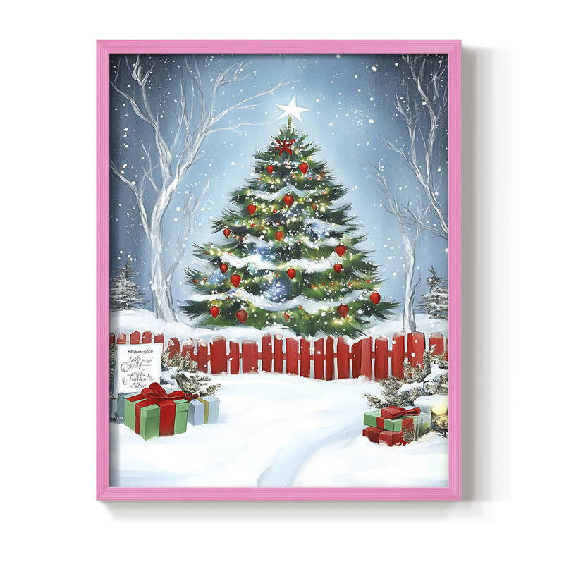 Reproduction encadrée - bois massif, H 21 po x l 17 po, Rose