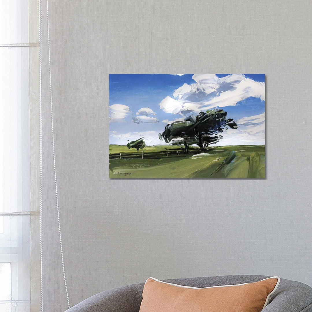 Solo Tree Texas von David Shingler - Galerie-verpackte Leinwand Giclée auf Leinwand