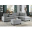 Repose-pieds capitonné en microfibre gris avec rangement capitonné Modern Living Furniture 1 pièce