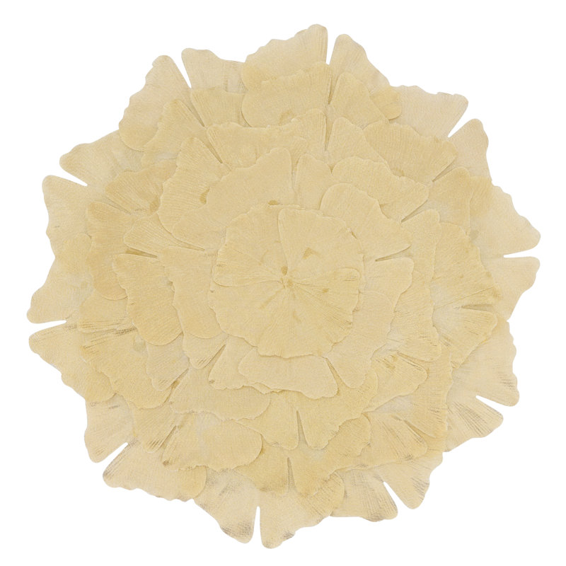 Pink Ginkgo Leaf Design Polyester Placemats Set of 4