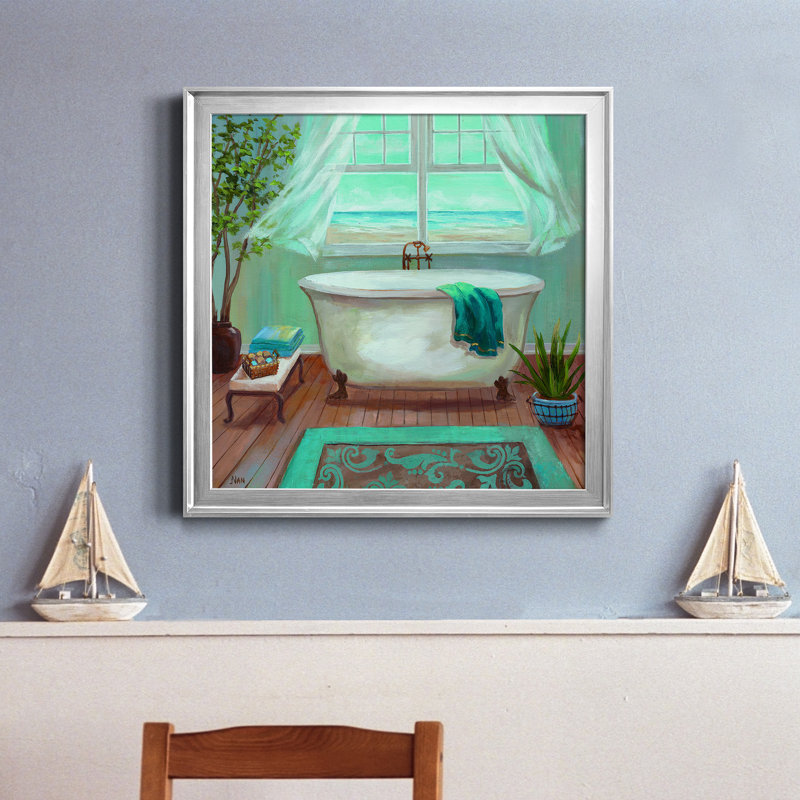 «Soft Breeze I», reproduction d'art sur toile encadrée, H 30,5 po x l 30,5 po x P 1,5 po, Toile encadrée argentée