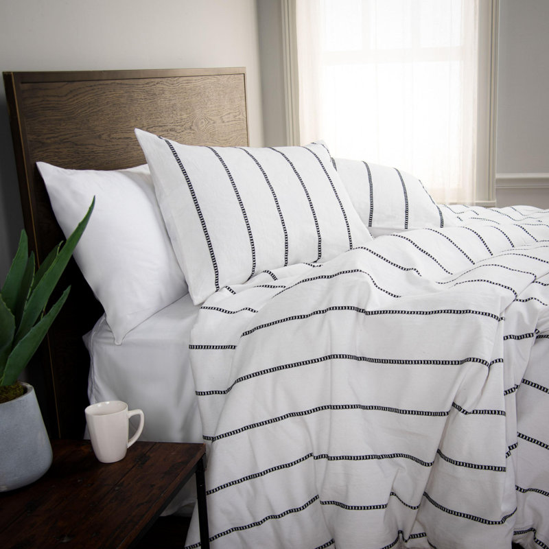 3 pc. Recyled Cotton/Polyester Comforter Set, King Comforter + 2 Standard Shams