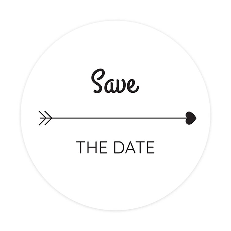 Koyal Wholesale Save The Date Sticker, Kraft Brown Modern Cursive Design, Save The Date Seals for Invitations, 120-Pack, White