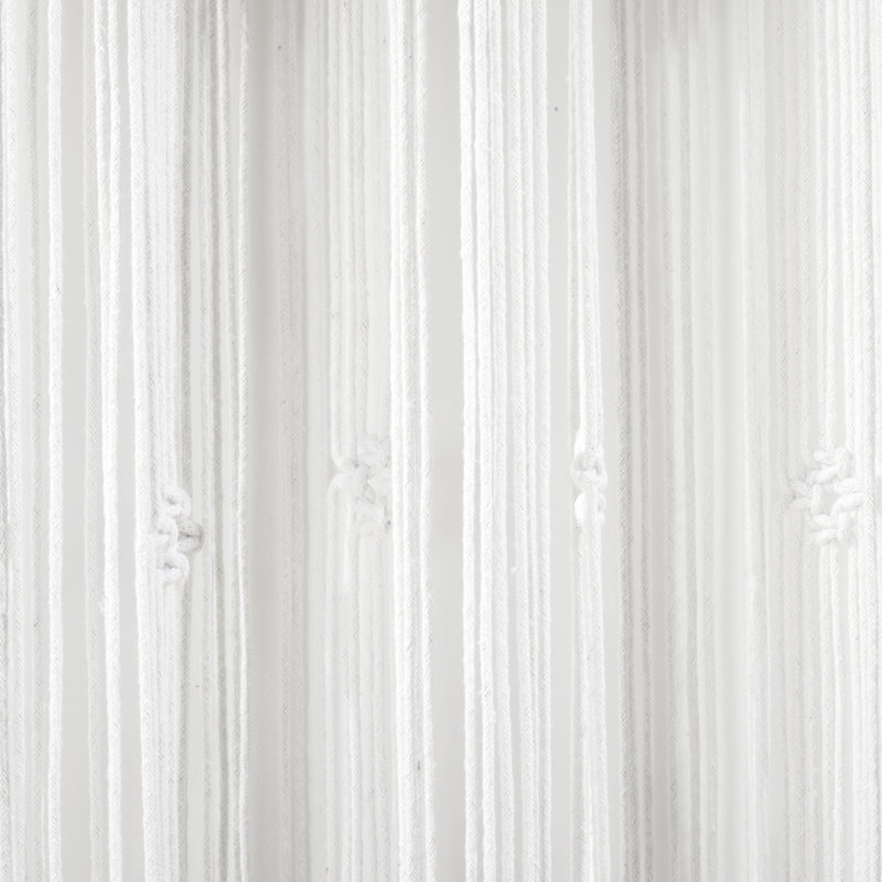 Cotton Sheer Curtain Single Panel, White