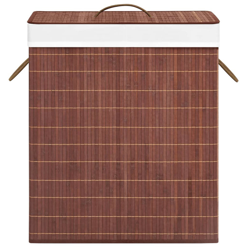 Collapsible Laundry Basket Laundry Bin Dirty Clothes Hamper Bamboo, Medium (24.6" H x 20.5" W x 12.6" D), Dark Brown