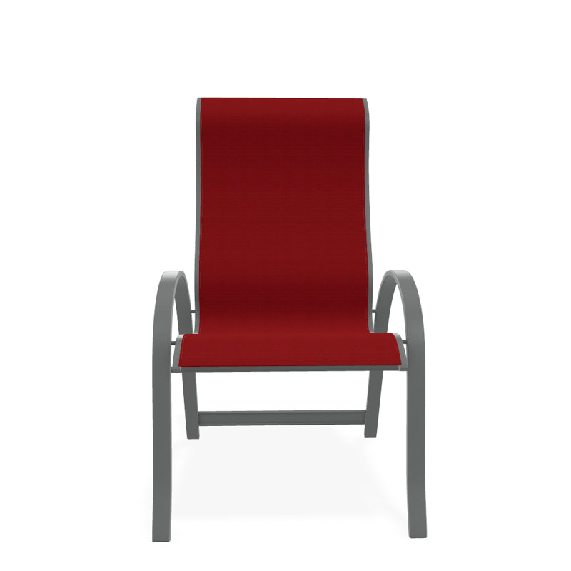 Aruba 1 Outdoor Dining Armchair, Textured Graphite, Red 1D Sunbrella®