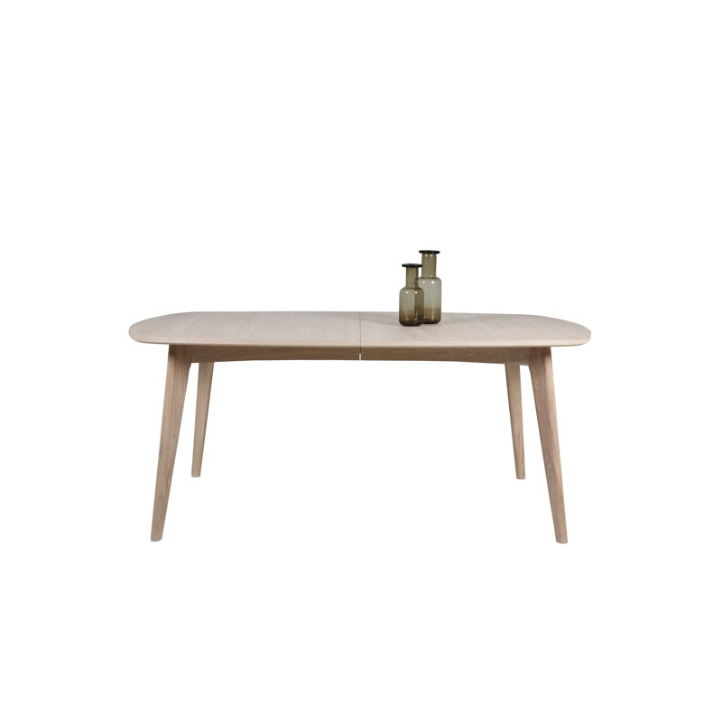 Sharples Extendable Solid Wood Base Dining Table, Beige