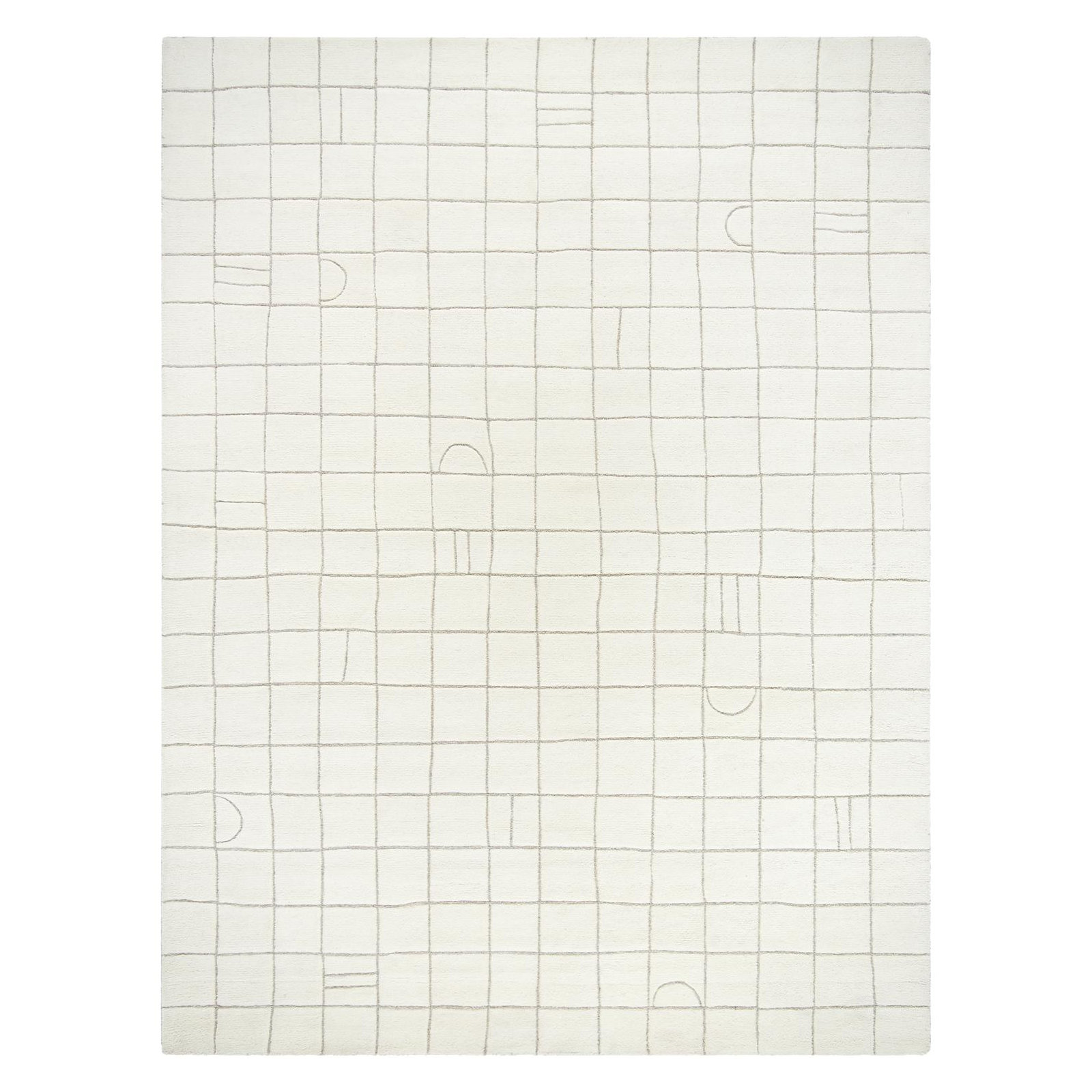 Lorette Hand Tufted Wool Off-White Rug, Rectangle 9' x 12'