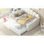 Full Size Daybed With Velvet Covering And Trundle In White - Chic Design, Frame, Versatile Living Room Essential Upholstered Comfortable Padding Elegant Stitching, Strong Construction, Multipurpose-1243027337