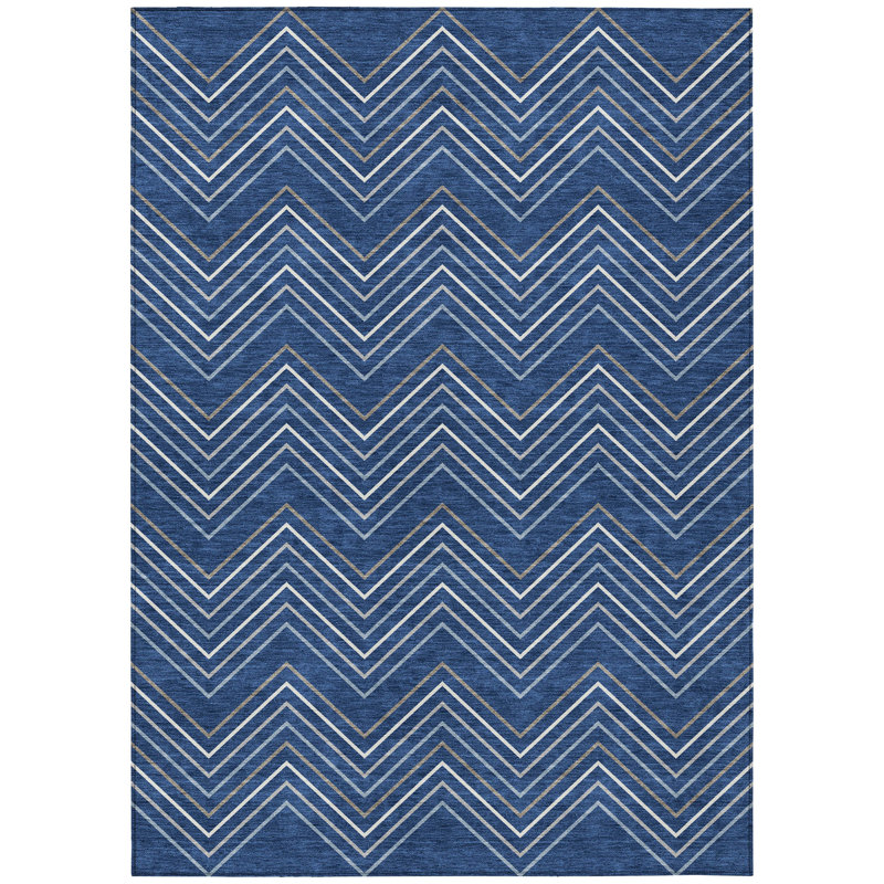 Machine Washable Indoor/Outdoor Jozwiak ACN2391 Geometric Rug, Rectangle 8' x 10'