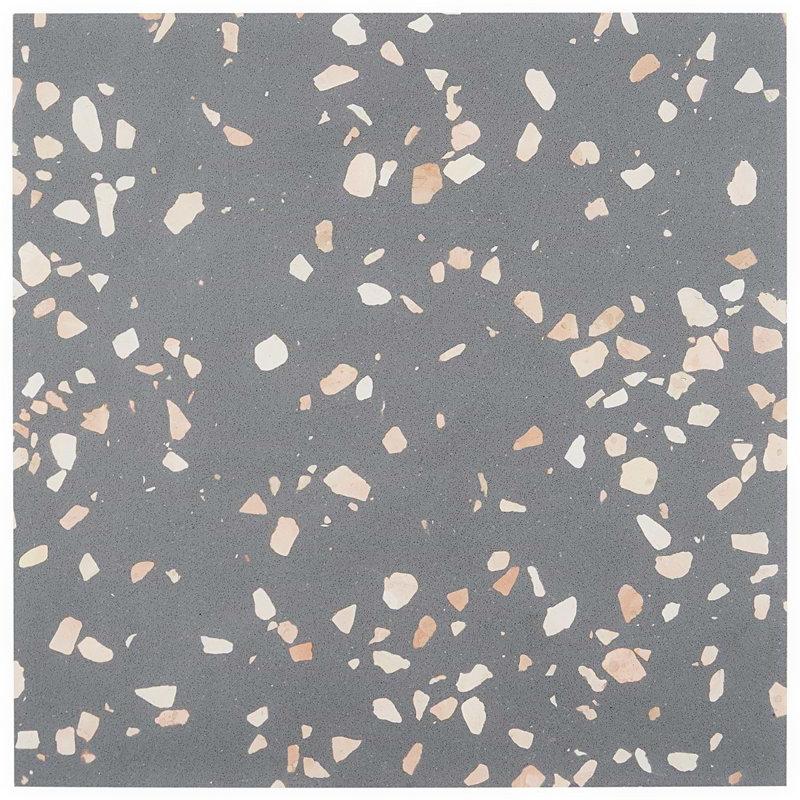 Terrazzo Italy Sacra 24x24 Honed Marble Tile, Dolce Grande Gray