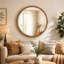 Glass Frame and Iron Frame Round Wall Mirror