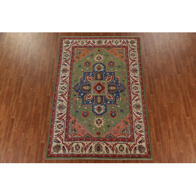 Green Kazak Oriental Area Rug 7x10