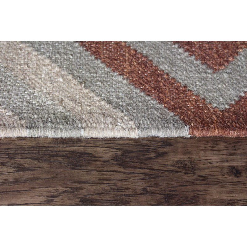 Tapis décoratif or noué à la main à motif géométrique Patridge, Rectangle de 5 pi x 8 pi