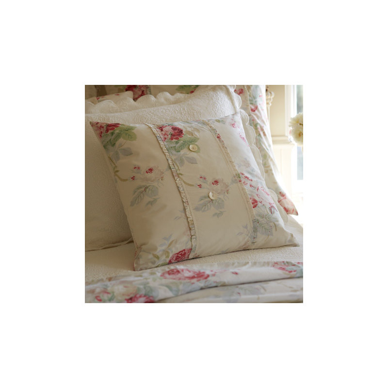 Shore Rose Cream 21" Throw Pillow