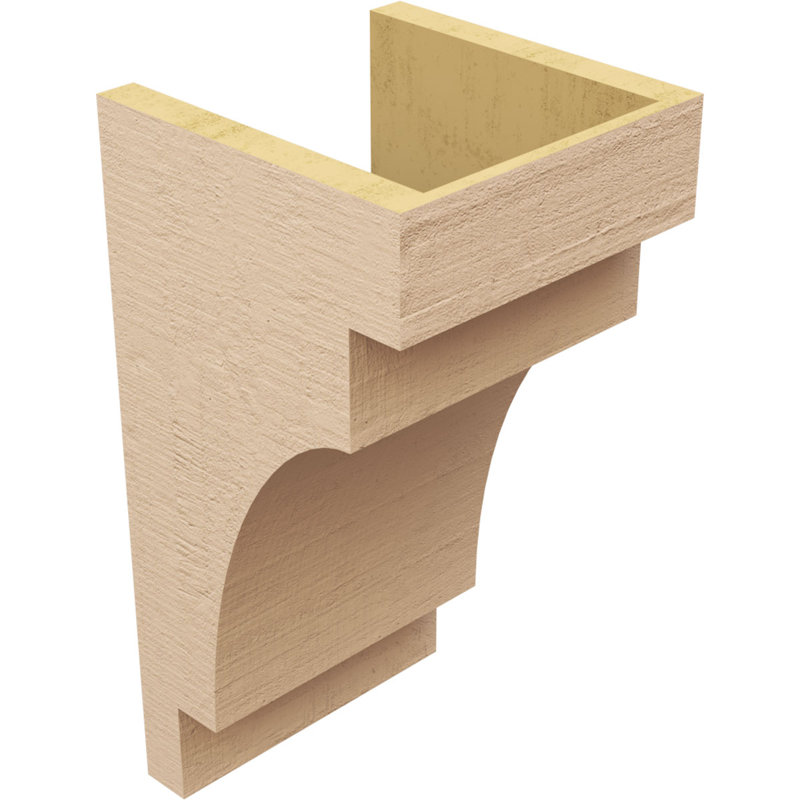 Bois de cèdre méditerranéen, grain de bois TimberThane Corbel, brun clair apprêté, H 18 po x l 9 po x P 9 po