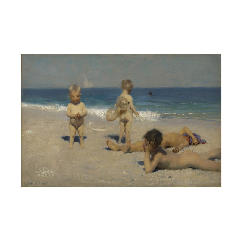 John Singer Sargent, enfants néopolites se baignant, 1879, art sur toile, H 12 po x l 19 po