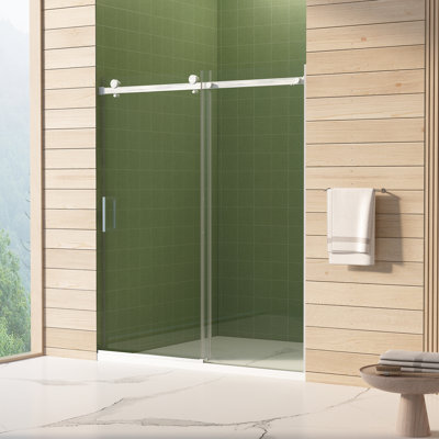 56 - 60 Inches Wide Sliding Shower Door With 70 Height, 8Mm Tempered Glass, Double Side Easy Clean And Buffer For Seamless Operation 56" 60"W X 70"H Coat, Waterproof Comfortable Use