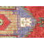 Tapis de couloir unique en laine noué à la main des années 1960 de 3 pi 9 po x 9 pi 4 po en rouge / mauve / vert
