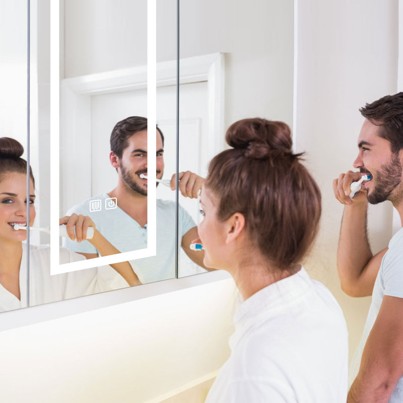 Dareian 80mm W 80mm H Frameless Medicine Cabinet Mirror 5 Fixed