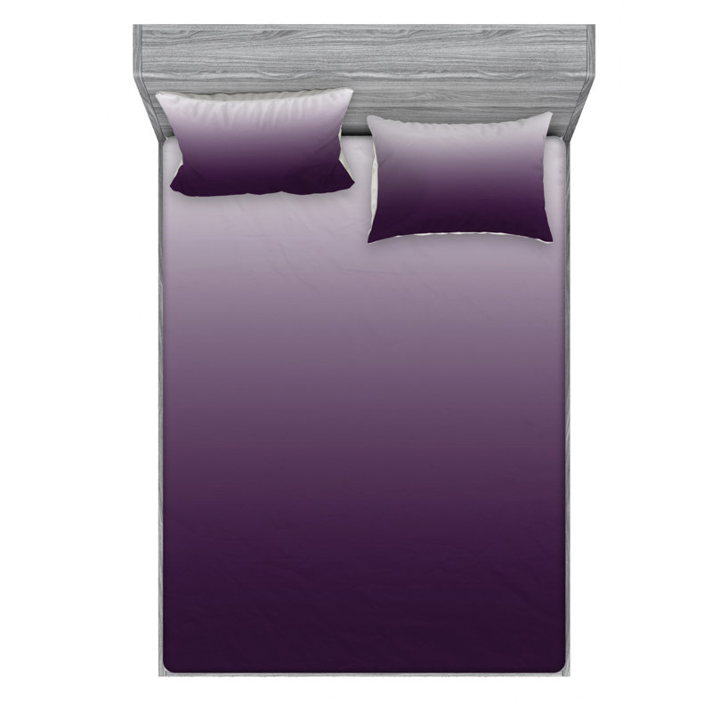 Microfiber Ombre Sheet Set, Queen Sheet Set with 2 Pillowcases, Brown