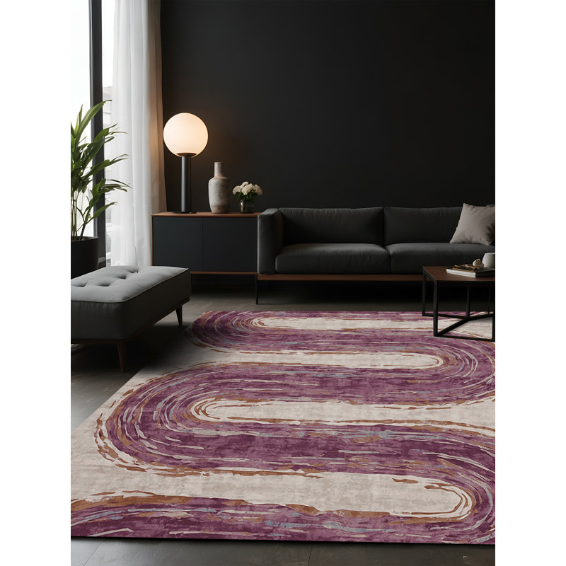 Tapis gris soyeux et moelleux, Carré 6 pi
