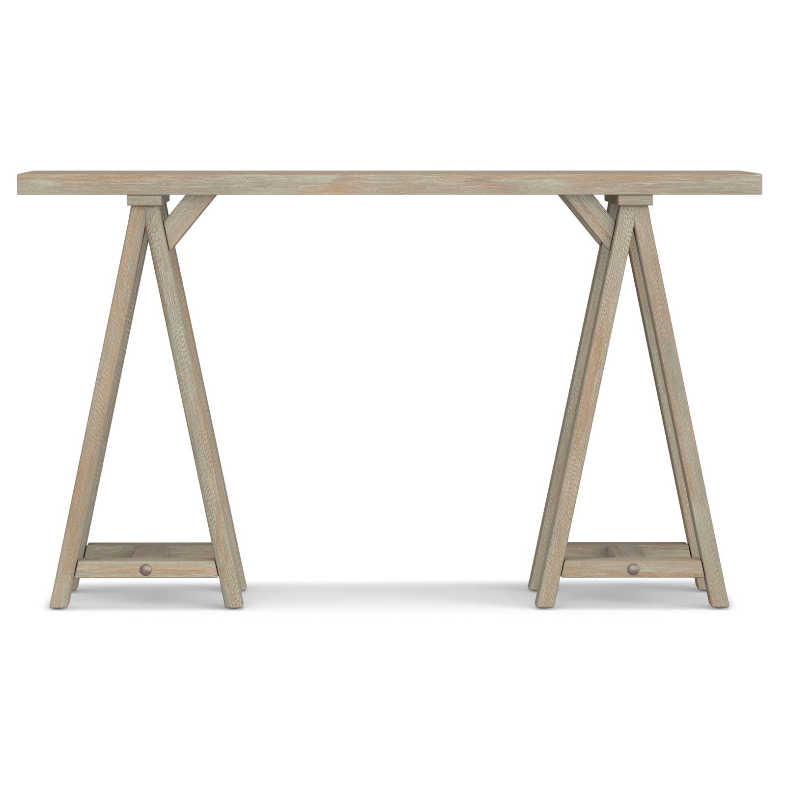 Sawhorse 50" Solid Wood Console Table, Dark Chestnut Brown, 29.5" H x 50" W x 16.5" D