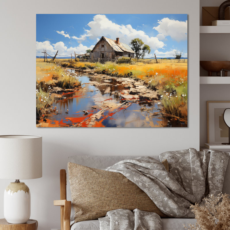 Markisa Farmhouse Expressive Countryside I - Imprimé, H 34 po x l 44 po x P 1,5 po, Toile tendue