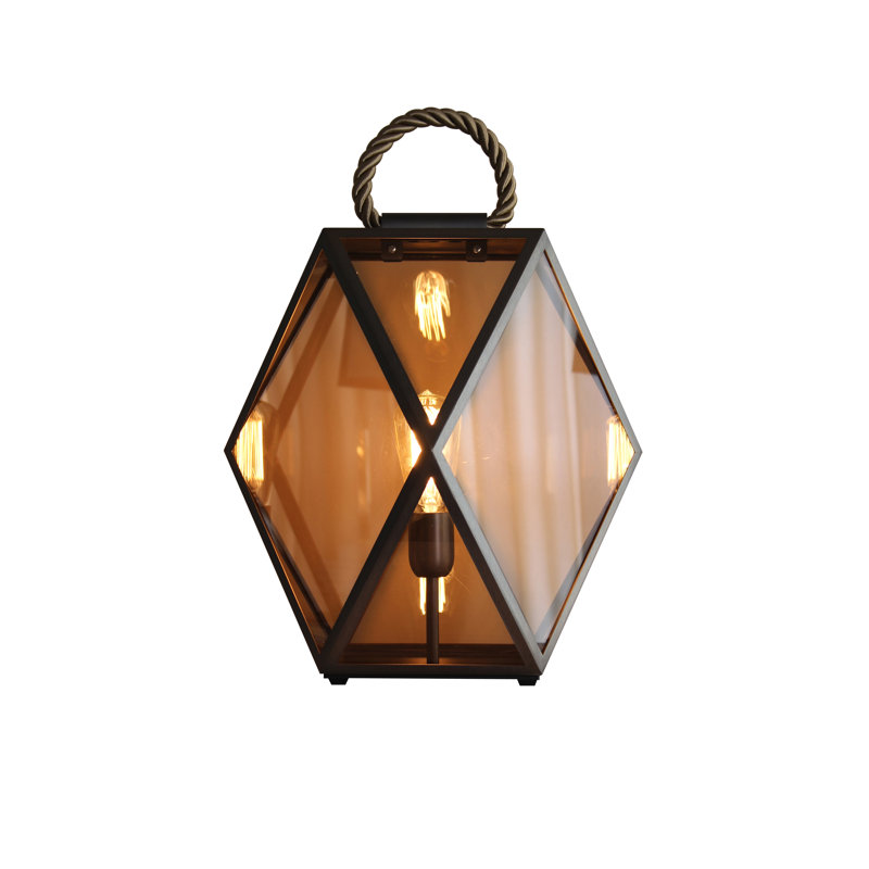 Muse Battery Outdoor Lantern Table Lamp, 15.7"H x 15.7"W x 15.7" D